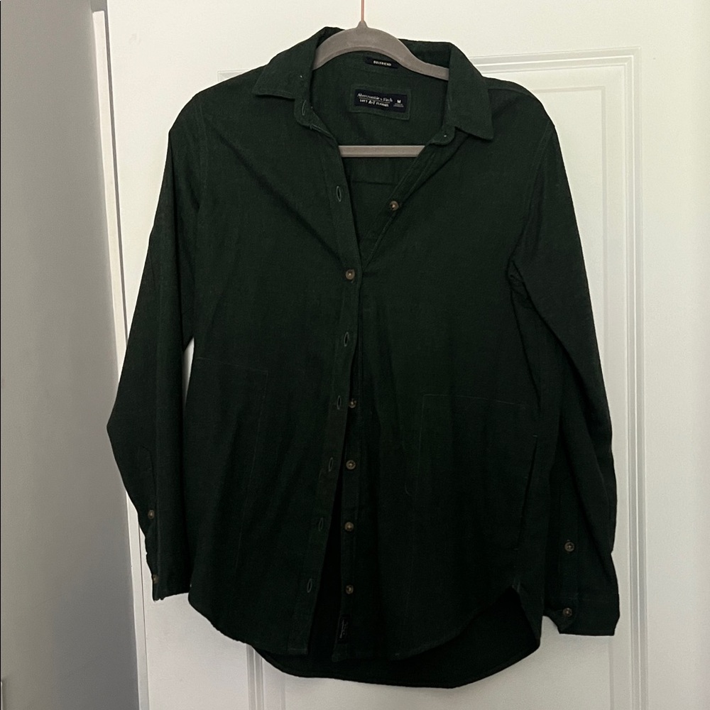 Abercrombie & Fitch Dark Green Button Down Shirt